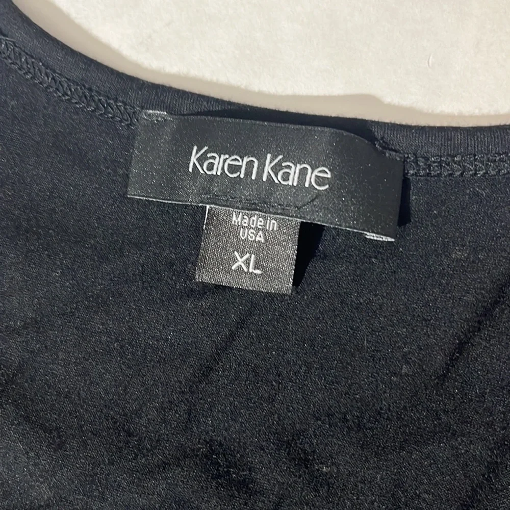 Karen Kane embroidered cold shoulder long sleeve blouse shirt top sz XL black - Picture 3 of 8